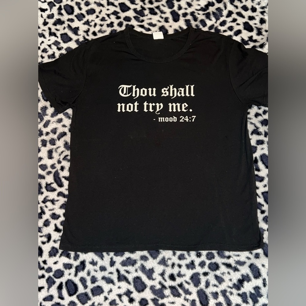 Women’s Black Thou Shall Not Try Me T-Shirt - Size XL
